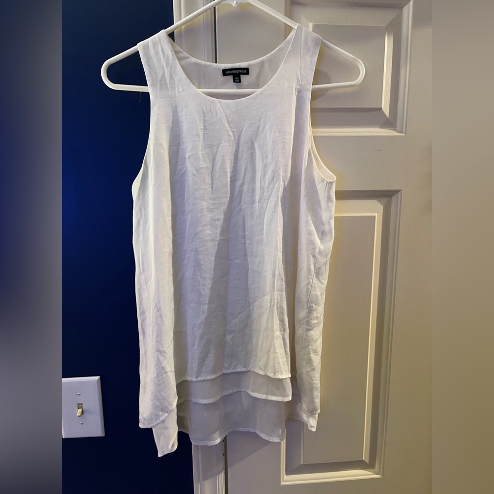 Who What Wear White Layered Tank Top